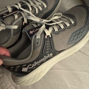 Columbia Gray and Cream Athletic track sneakers